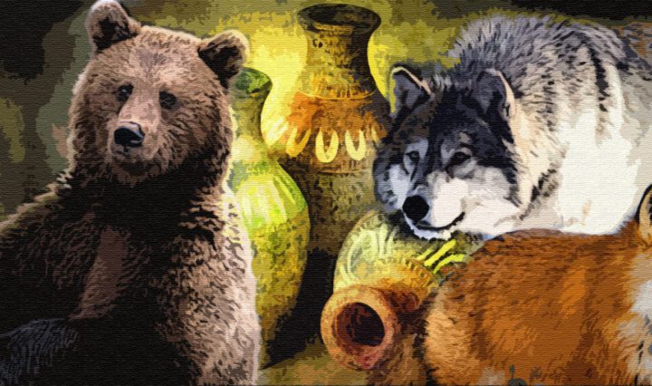 Волк, медведь и лиса